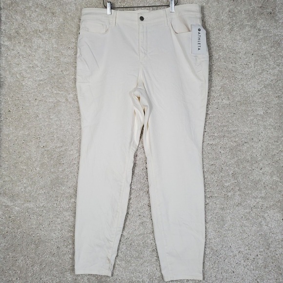 Athleta Jeans Women 20X (Fits 38x29) White Sculpttex Ultra Skinny Stretch Casual - Picture 1 of 16